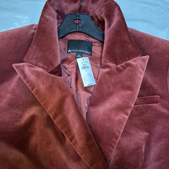 Banana Republic Blazer Sz 12 Red / Wine  BurgundyTailered  Jacket Cardigan $280 - Picture 11 of 13